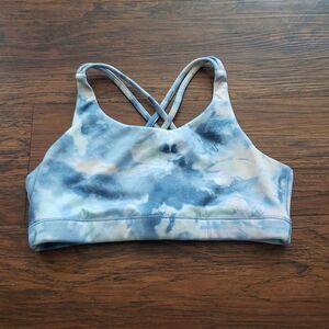 Athleta Girls Blue Pink TieDye Chic Athleisure Summer Sports Bra Size Large 12